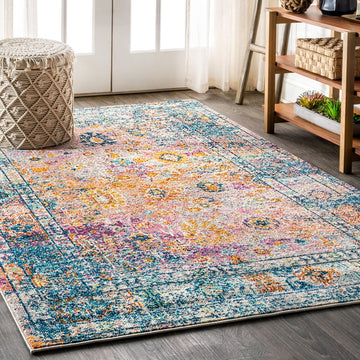 Vibrant bohemian Flair Boho Vintage Medallion Area Rug